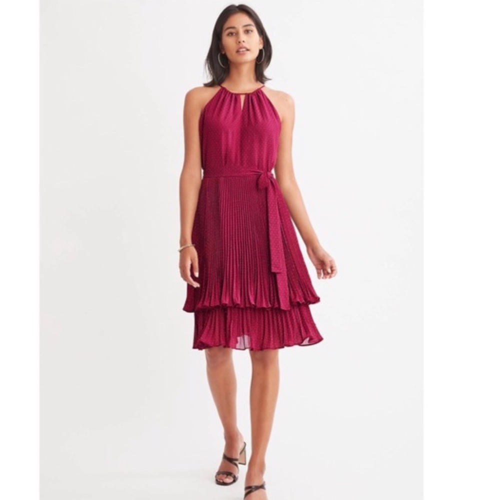 Ann Taylor Polka Dot Tiered Halter Dress - 4 EUC